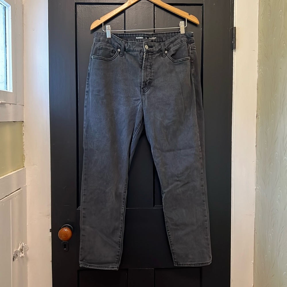 Old Navy OG Straight grey/washed black jeans with built in warm
